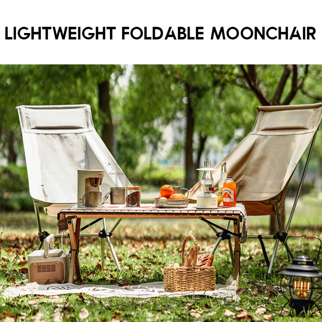 Mobi Garden Portable Moon Chair with Head Rest Outdoor Folding Foldable Camping Aluminium NX21665055 Naturehike