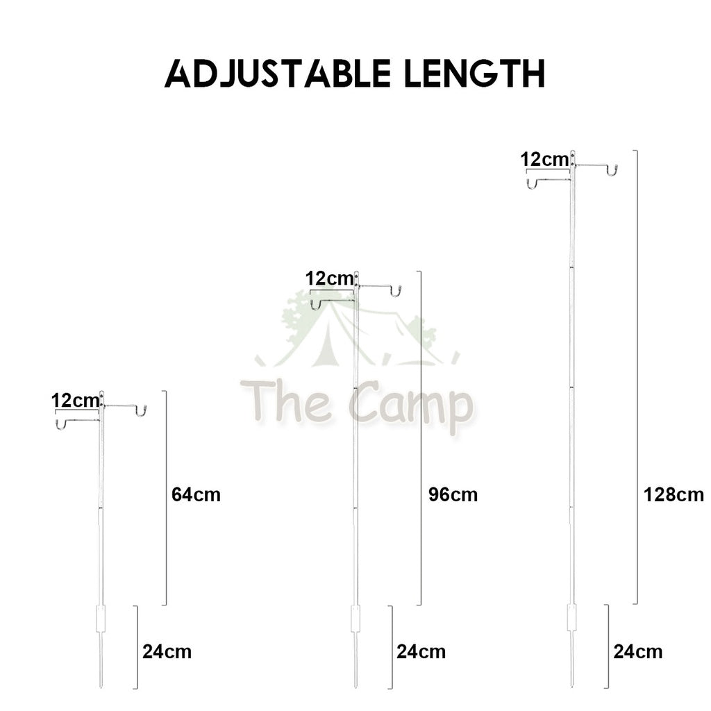 Camping Lamp Pole 1.2m / 1.5m Single / Double Light Hanger Rod Adjustable Lantern Stand Outdoor Spider Tray Top Panel