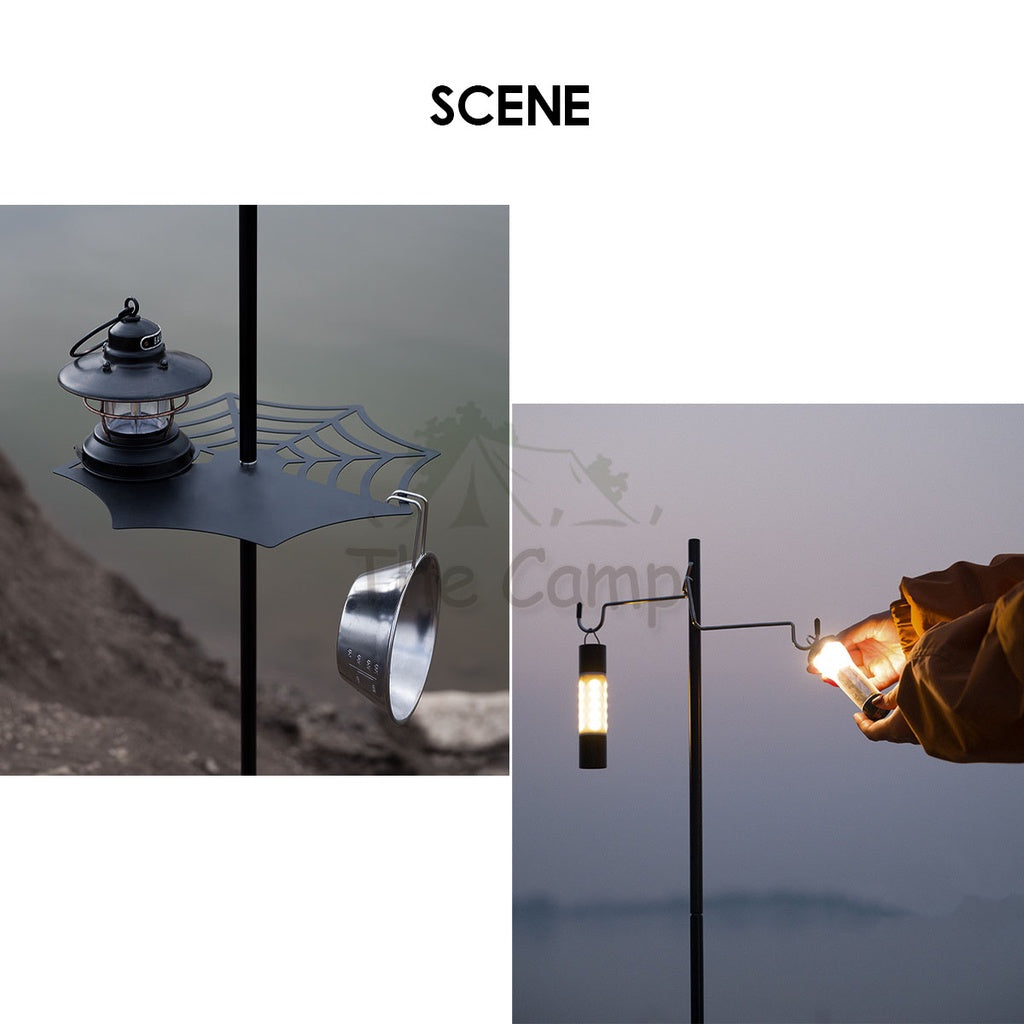 Camping Lamp Pole 1.2m / 1.5m Single / Double Light Hanger Rod Adjustable Lantern Stand Outdoor Spider Tray Top Panel