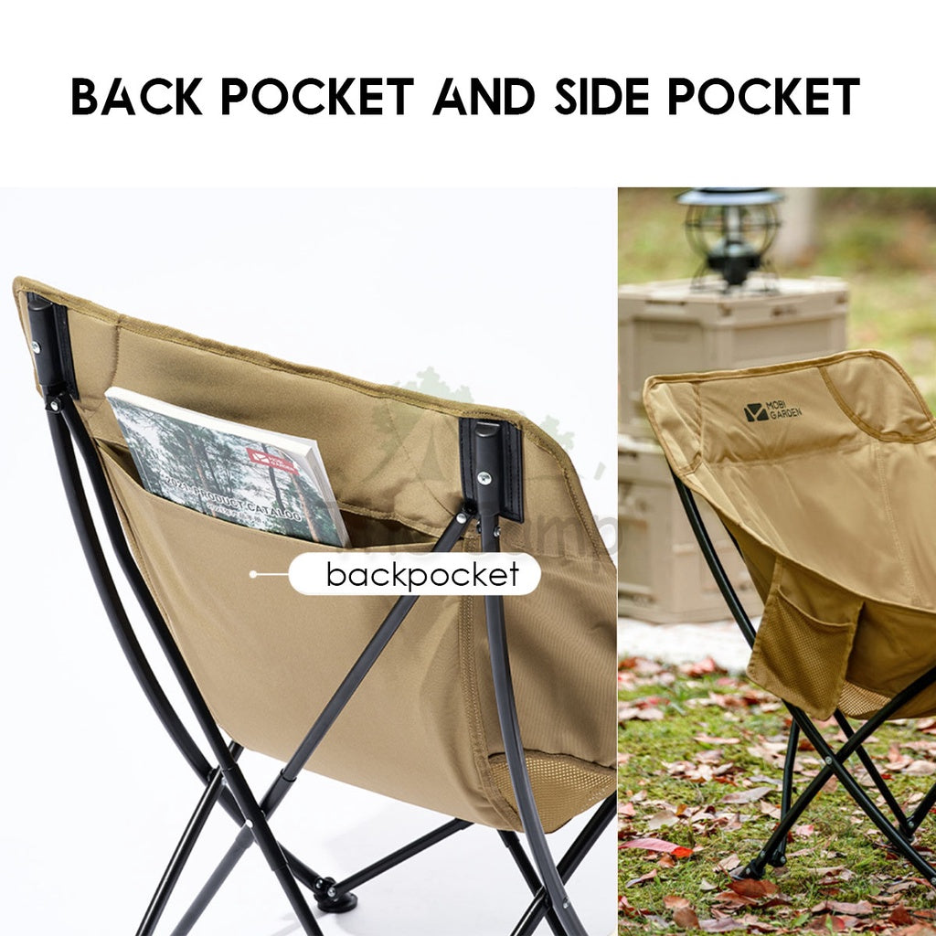 Mobi Garden Folding Chair Outdoor Portable Foldable Camping Moon Chair Aluminium Alloy Lightweight NX22665001 Naturehike