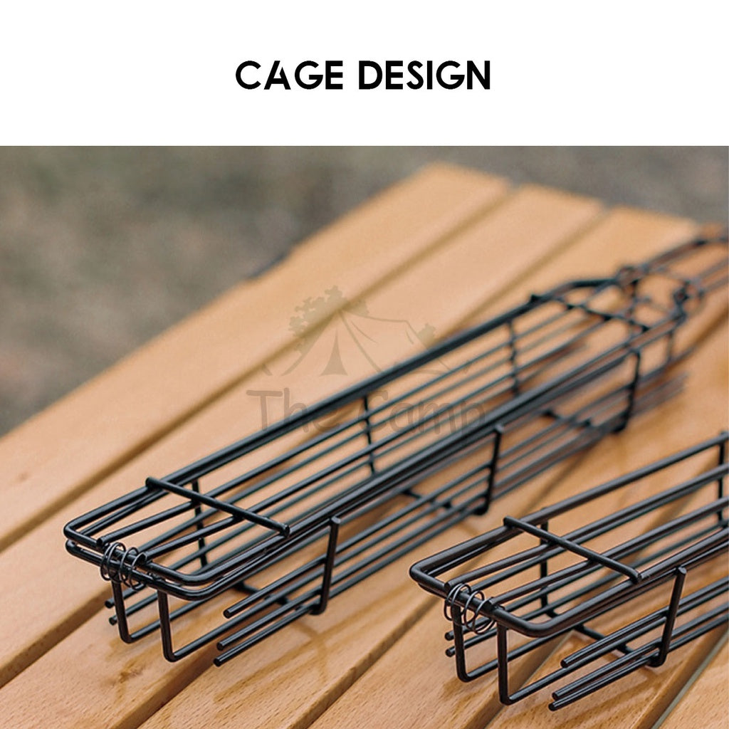 BBQ Mesh Grill Cage Rack Net Clip Roaster Skewer Stick Rotate Cage Basket Stove Barbecue Chicken Wing Anti Falling
