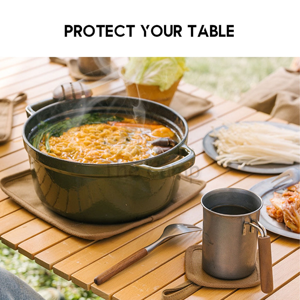Naturehike Luxury Canvas Tableware Heat Insulation Pad Waterproof Portable Camping Table Pad NH21PS004