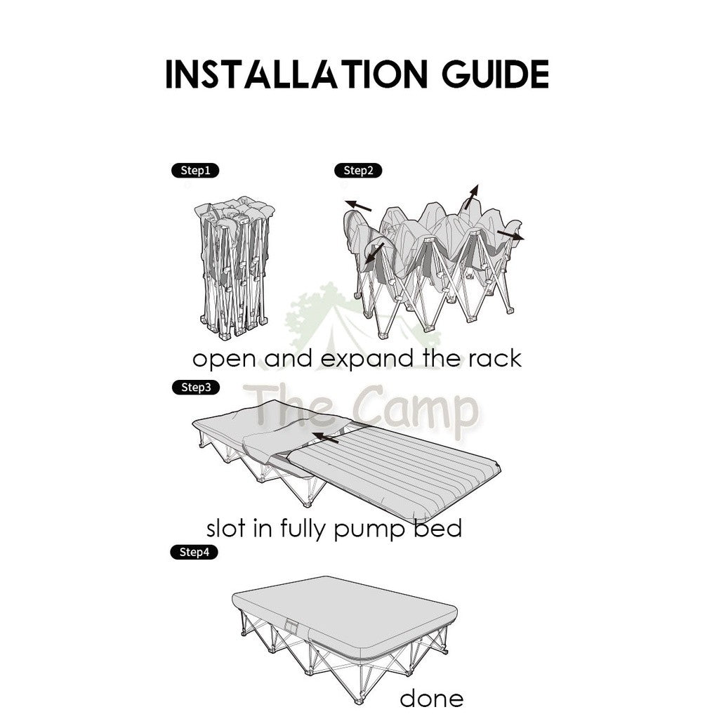 Naturehike Foldable Double Bed Rack Frame Outdoor Camping Sleeping Cot Mattress Tent Air Bed Mattress Cover CNH22JU021