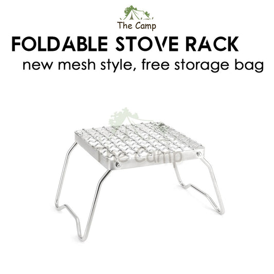Foldable Grill Rack for Stove Stainless Steel Camping Outdoor Cooking Gas Rack BBQ Mini Folding Stand Shelf