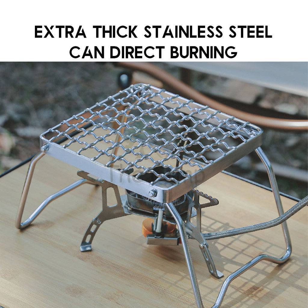 Foldable Grill Rack for Stove Stainless Steel Camping Outdoor Cooking Gas Rack BBQ Mini Folding Stand Shelf
