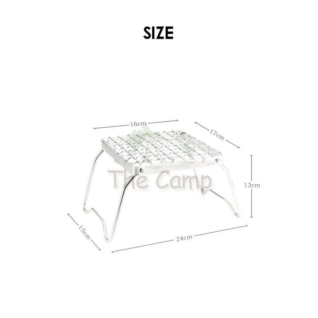 Foldable Grill Rack for Stove Stainless Steel Camping Outdoor Cooking Gas Rack BBQ Mini Folding Stand Shelf