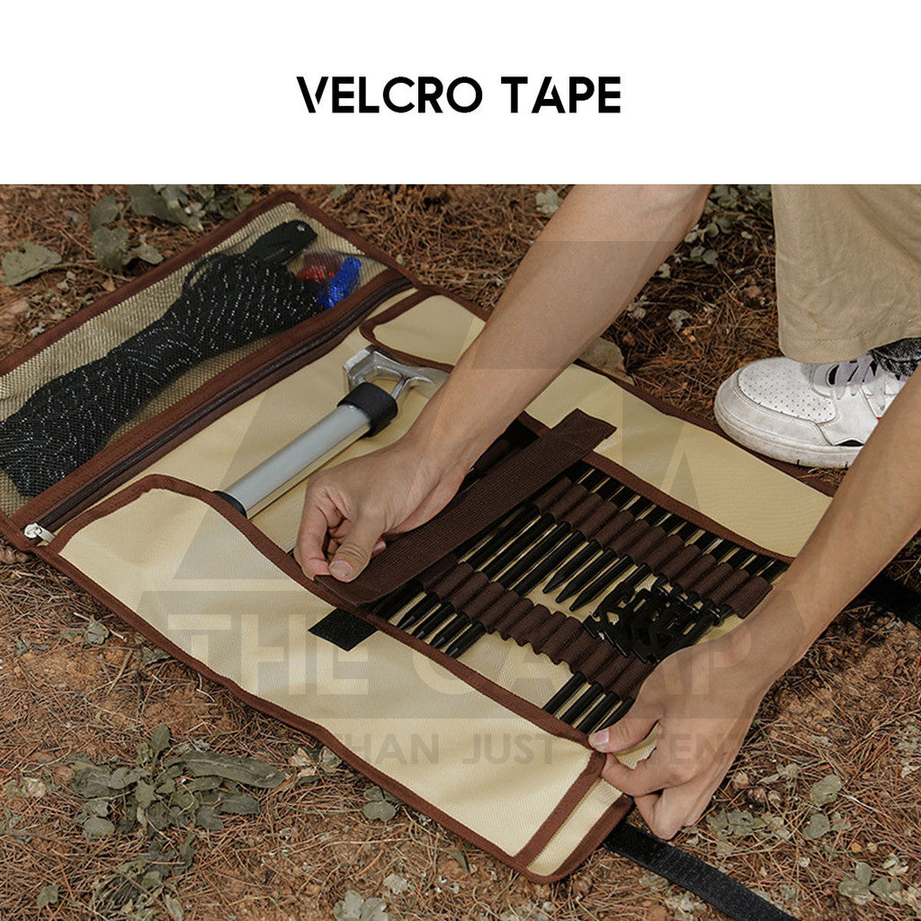 Camping Peg Storage Bag Tool Equipment Outdoor Hammer Nail Bags Tent Tarp Paracord Rope Store Black Green Red Oxford