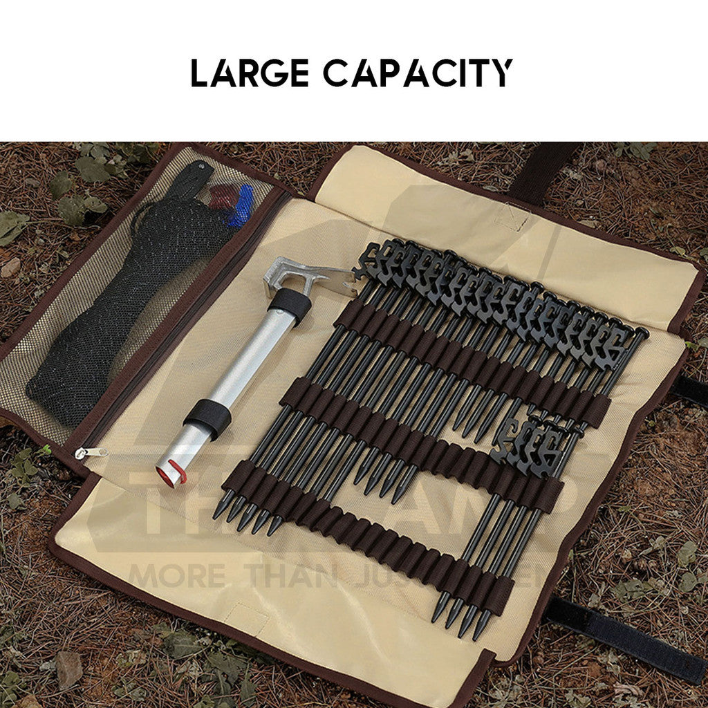 Camping Peg Storage Bag Tool Equipment Outdoor Hammer Nail Bags Tent Tarp Paracord Rope Store Black Green Red Oxford