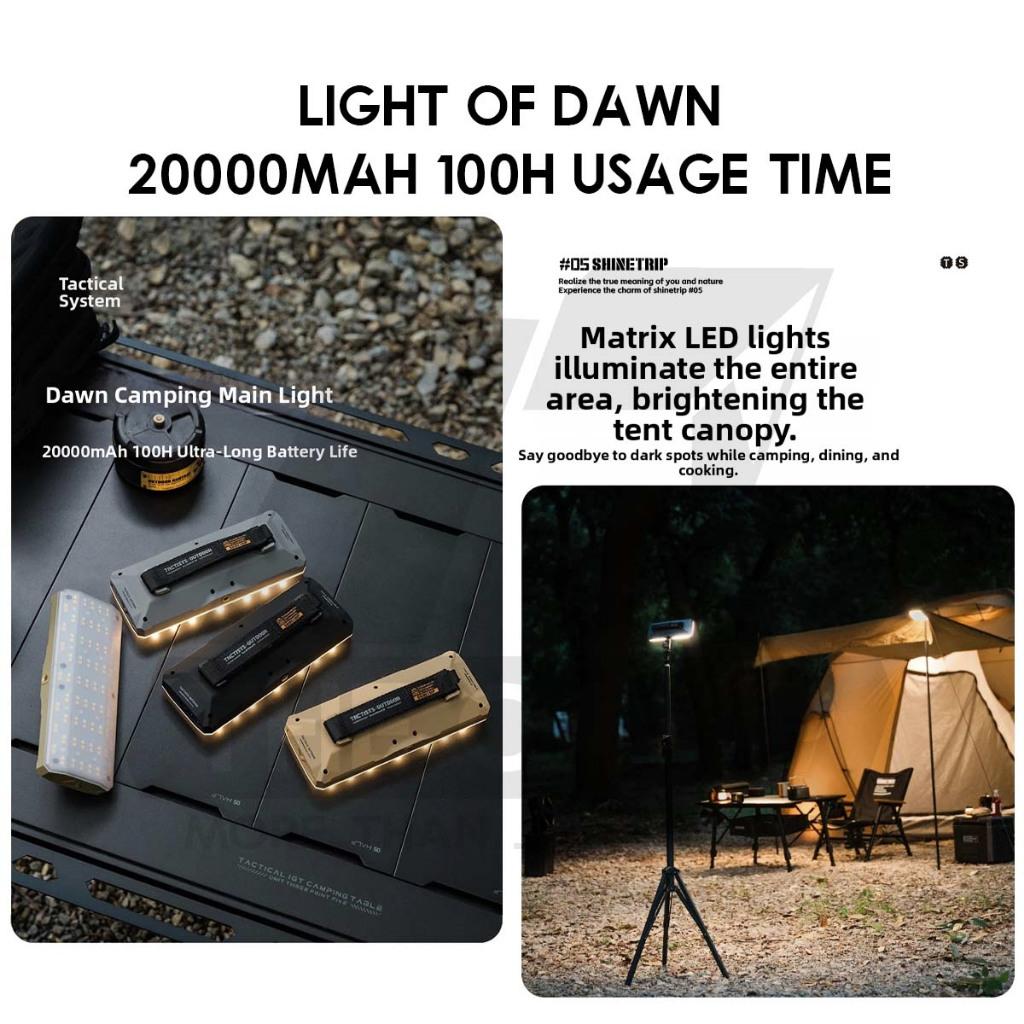 Shinetrip Light of Dawn Camping Light 20000mah Multipurpose Tripod Lamp Outdoor Hanging Lampu Cerah Tahan Lama A603