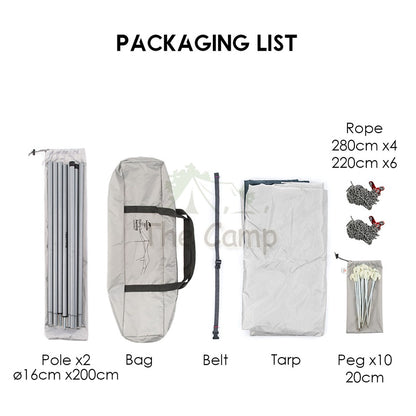 Naturehike Hexagon Tarp Flysheet Silver Coated Coating UPF 50+ Camping Waterproof Canopy Tent Awning Beach Sun Tent