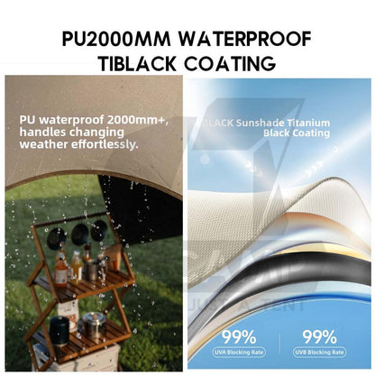 Naturehike Cloud Skies PRO 860 960 Tarp Flysheet TiBlack Coating Outdoor Camping Waterproof Awning Mesh CNK2650WS023