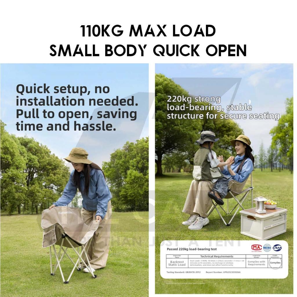 Naturehike T01 Low Back Moon Chair Outdoor Camping Widened Extra High Armchair Kerusi Healing CNH23JU13002