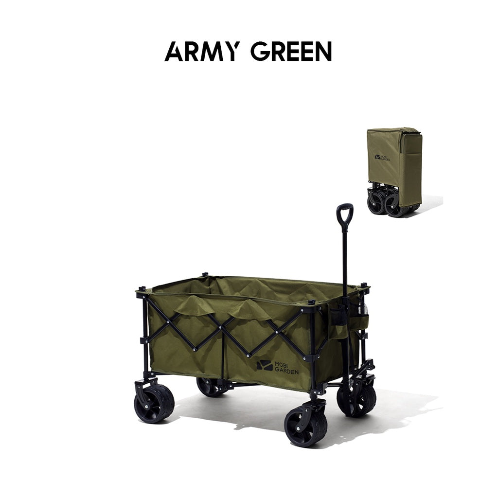 Mobi Garden Camping Portable Wagon Cart 10cm Thick Wheel 7 Inch 190L Litre Fast Easy Folding Trolley Naturehike