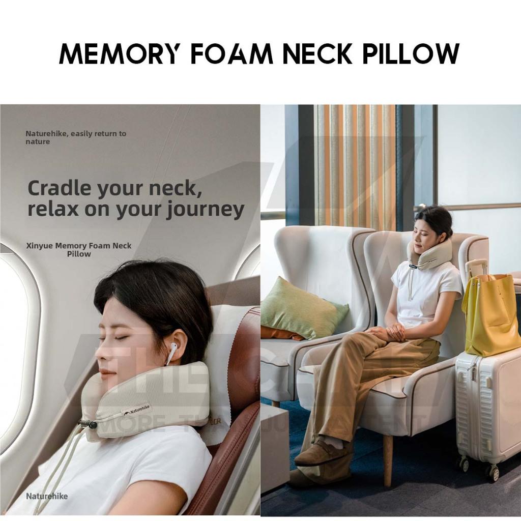 Naturehike Memory Foam Pillow Cooling Air Neck Travel Support Bantal Leher Kereta Bantal Travel U Shape CNK2450WS019