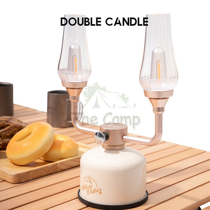 Mobi Garden Double Retro Lantern Stepless Dimming LED Standing Table Lamp Camping Light Outdoor USB Hiking Fishing
