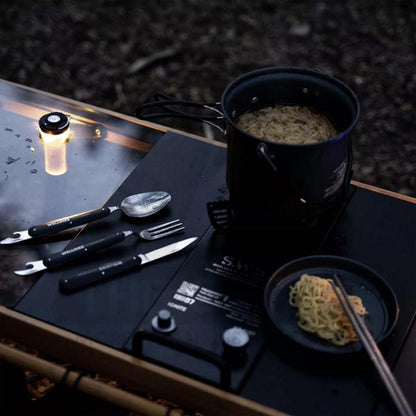 Wellhike SWS 3 in 1 Foldable Cutlery Set Fork Spoon Knife Bottle Opener Hiking Outdoor Camping Picnic