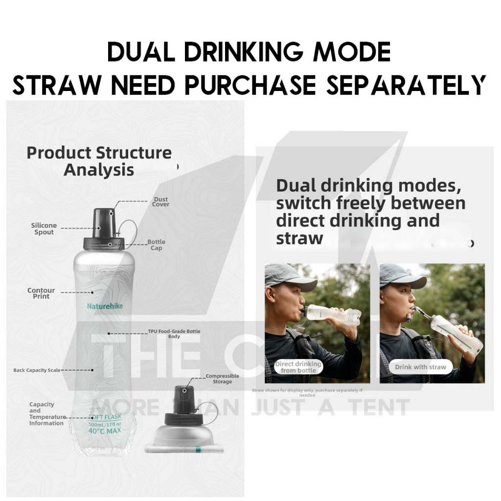 Naturehike Yunquan TPU Water Bottle Foldable Drinking Bag Bucket Hiking Cycling Outdoor Camping Beg Air CNK2650CF013