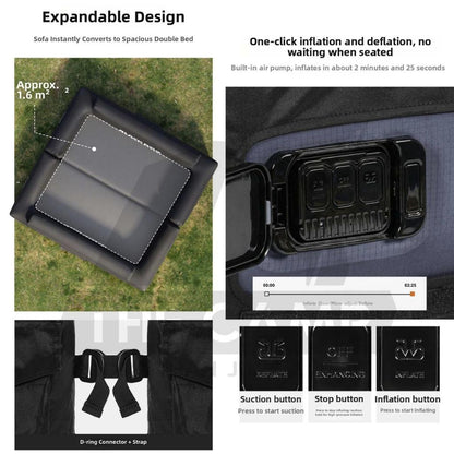Blackdog Dream Maker Sofa Inflatable Air Pillar Built in Pump Outdoor Camping Chair Inflation Bed Mattress CBD2550WS072