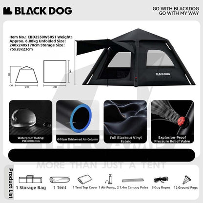 Blackdog Blackdog Leisure AIR PRO Upgraded Air Tent Double Layer PU3000mm Inflatable Khemah Angin CBD2550WS051