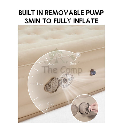 Naturehike Inflation Single Double Camping Air Bed 35cm with Pump Mattress Inflatable Tent Bag Pole Nail Peg NH22FCD04