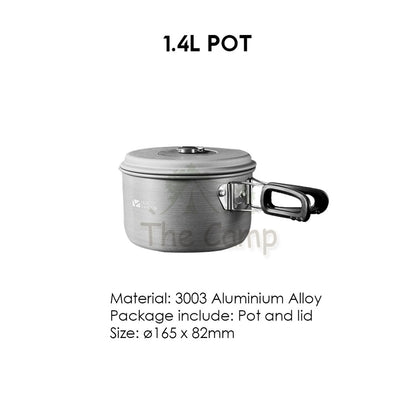 Mobi Garden Cookware Pot & Pan Portable Foldable Outdoor Camping Picnic Frying Pan Tent Flysheet Pole Table Naturehike