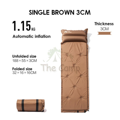 Mobi Garden Sponge Auto Inflation Bed Camping Mattress Inflatable Single Outdoor Tent Foldable Family Naturehike