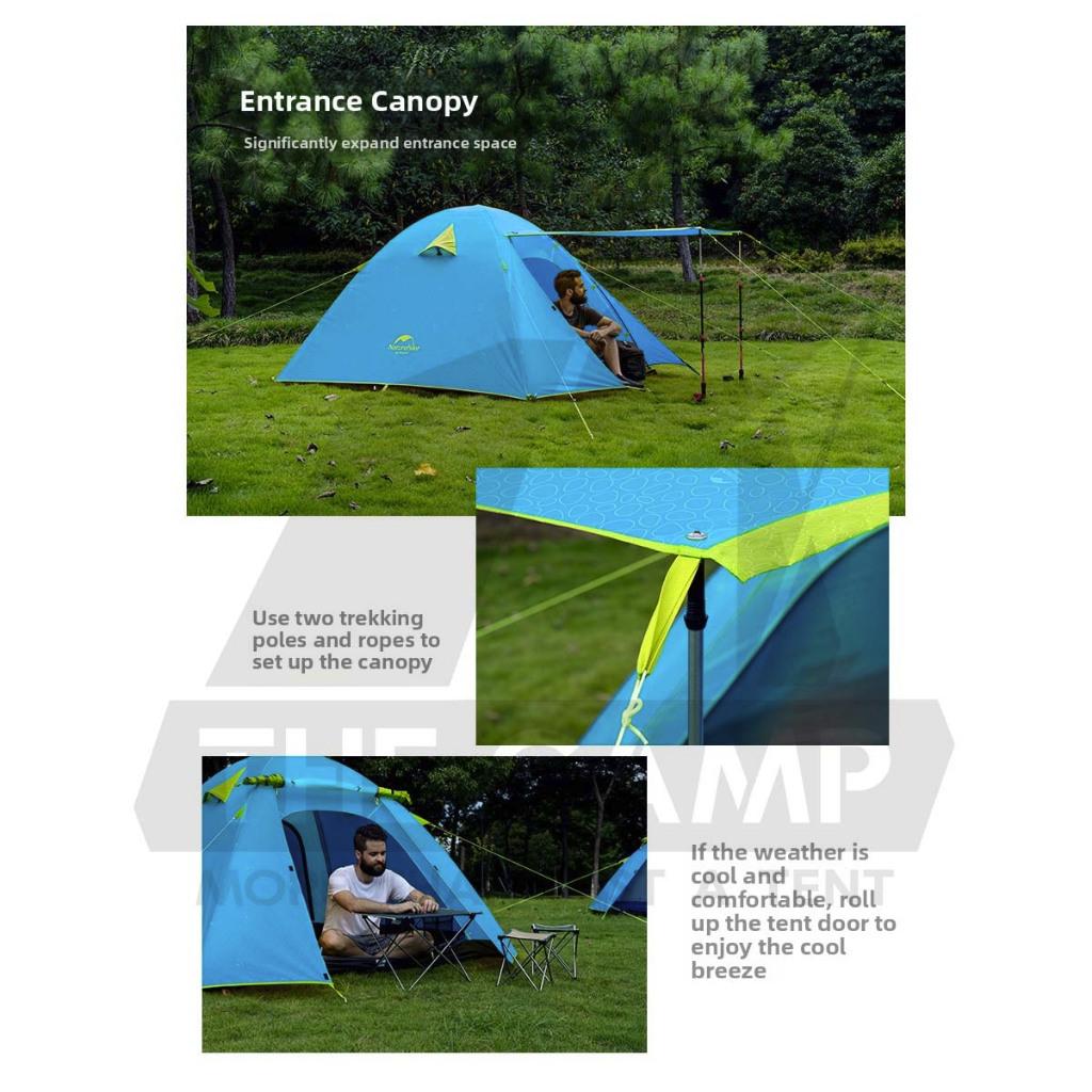 Naturehike P Series Tent 3 Person 2pax 3pax Waterproof Ultralight Hiking UPF50 Outdoor Camping Khemah NH18Z033-P