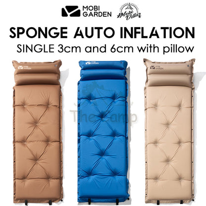 Mobi Garden Sponge Auto Inflation Bed Camping Mattress Inflatable Single Outdoor Tent Foldable Family Naturehike