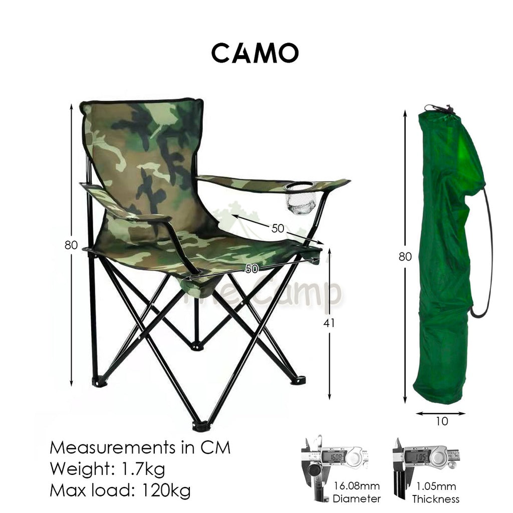 Camping XL Foldable Chair Portable Stool Large Sturdy Light Lightweight Canvas Hiking Family