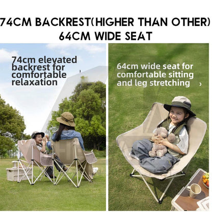 Naturehike T01 Low Back Moon Chair Outdoor Camping Widened Extra High Armchair Kerusi Healing CNH23JU13002