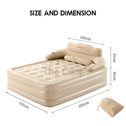 Naturehike Inflation Double Air Bed 46cm with Headrest Pump Mattress Inflatable Tent Bag Pole Nail Peg Tarp CNH22DZ002