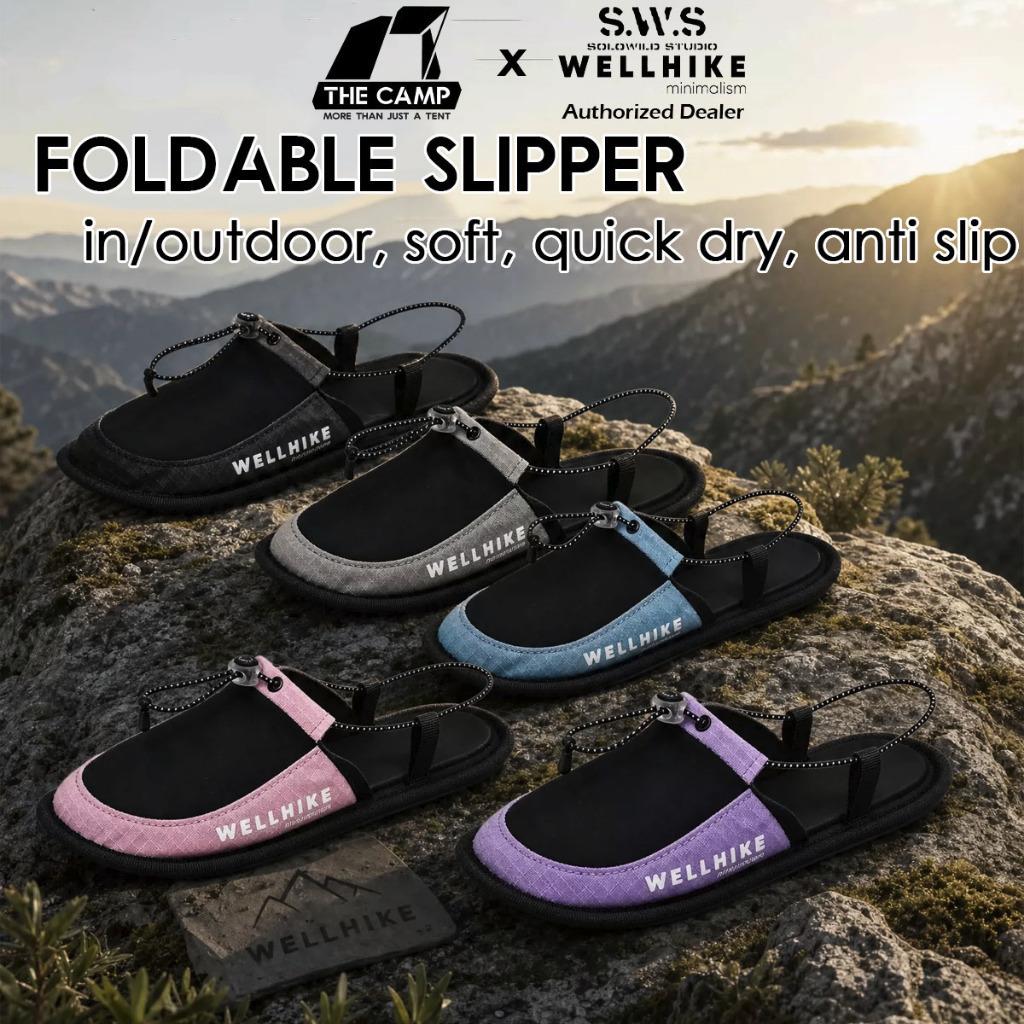 Wellhike SWS Foldable Slipper Shoes Sandal Outdoor Camping Indoor Beach Hotel Home Quick Dry Anti Slip Wading