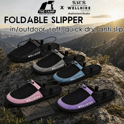 Wellhike SWS Foldable Slipper Shoes Sandal Outdoor Camping Indoor Beach Hotel Home Quick Dry Anti Slip Wading