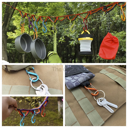 Carabiner D Shape S Shape Aluminium Stainless Steel Buckle Clip Key Chain Outdoor Camping Paracord Spring Keyring Hook