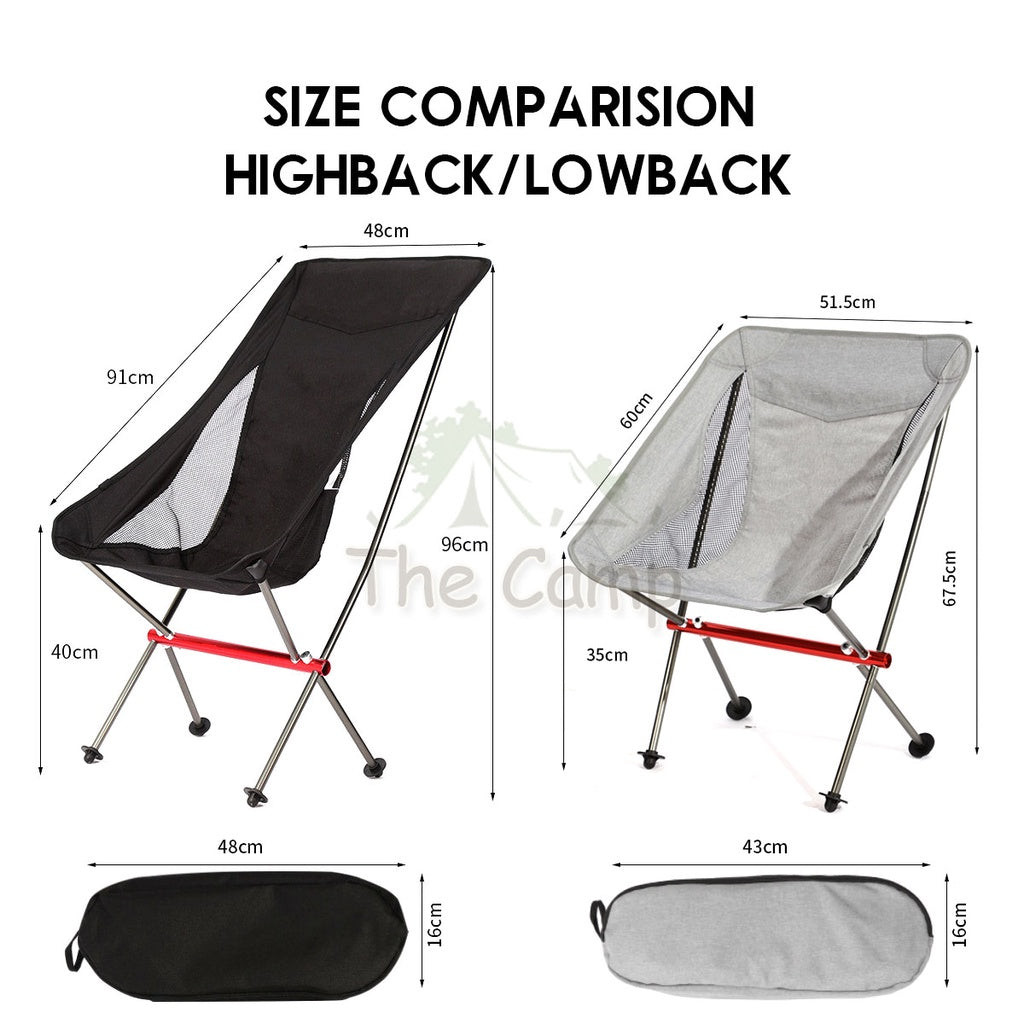 Camping Foldable Moon Chair High & Low Back Outdoor Folding Portable Picnic Aluminium Alloy Lightweight Naturehi