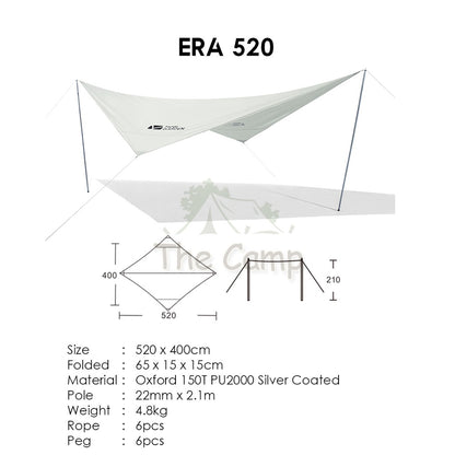 Mobi Garden Era Series Flysheet Tarp Silver Coated UV Block Sunscreen Tent Canopy Outdoor Equipment Family Naturehike