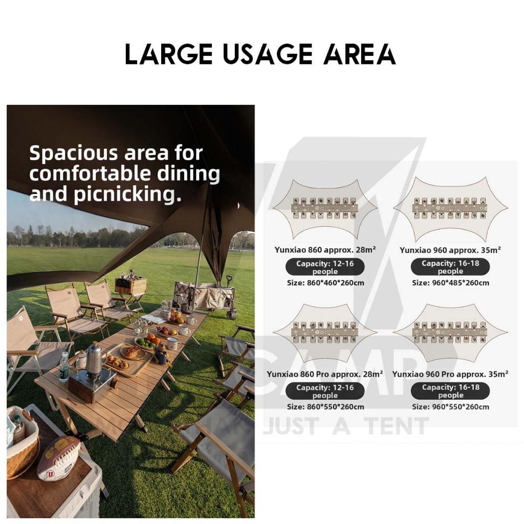 Naturehike Cloud Skies PRO 860 960 Tarp Flysheet TiBlack Coating Outdoor Camping Waterproof Awning Mesh CNK2650WS023