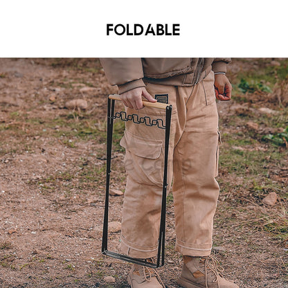 Foldable Garbage Frame Rack Bin Disposable Portable Rubbish Bag Outdoor Camping Trash Holder Stand Wood Steel Storage