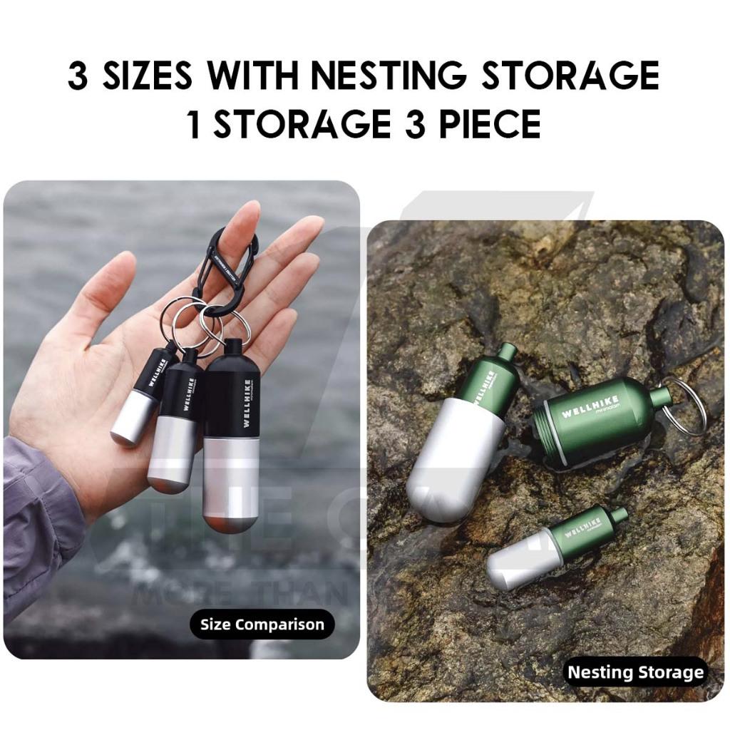 Wellhike SWS EDC Pill Capsule Sealed Waterproof Container Outdoor Camping Portable Small Bottle Mini Storage Keychain