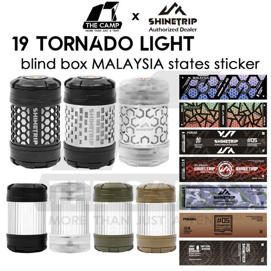 Shinetrip 19 Tornado Light Rotating Lamp Outdoor Camping Tactical Style Free Sticker Tripod Magnet Hanging Lanyard Strap