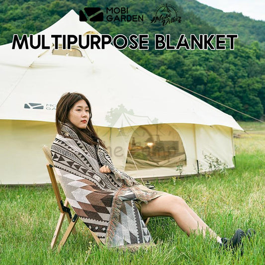 Mobi Garden Cotton Polyester Multipurpose Blanket Camping Style Bed Sheet Bedsheet Tent Peg Table Rope Bag Pole Nail