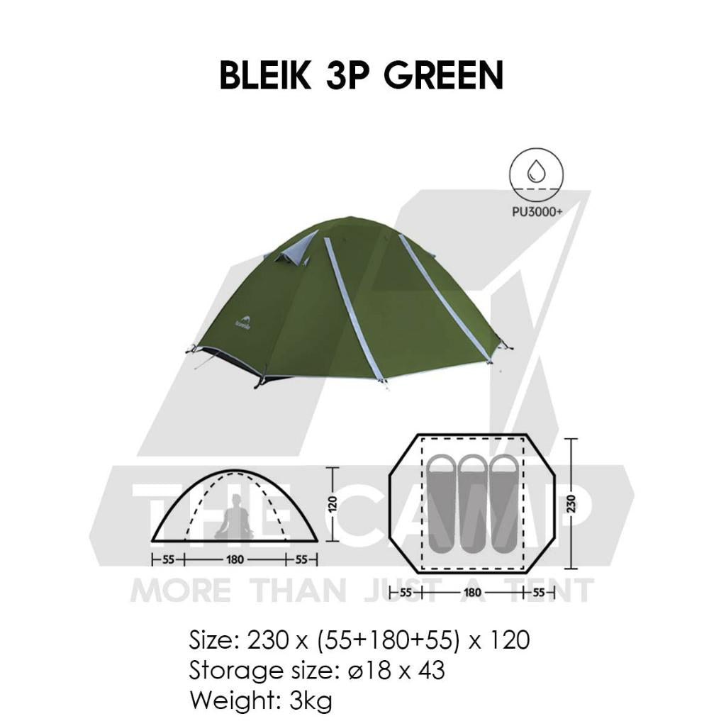 Naturehike Bleik Series Tent 2-3 Person 2pax 3pax Waterproof Ultralight Hiking UPF50 Outdoor Camping Khemah CNK2550WS038