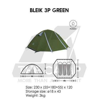 Naturehike Bleik Series Tent 2-3 Person 2pax 3pax Waterproof Ultralight Hiking UPF50 Outdoor Camping Khemah CNK2550WS038