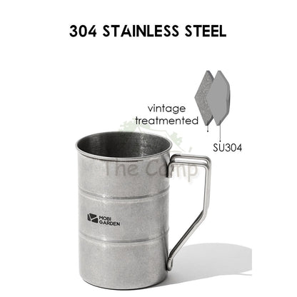 Mobi Garden Stainless Steel Cup Vintage Design 350ml Camping Picnic Table Peg Tent Flysheet Tent Pole Nail Bed Mattress