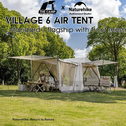 Naturehike Village 6 Air Tent Standard / Flagship Model Inflation Pump Outdoor Camping Khemah Angin CNK2650WS037