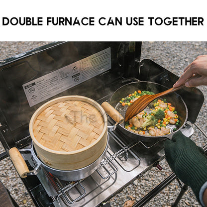 Naturehike Portable Suitcase Double Head Furnace Gas Stove Foldable 3000W Outdoor Camping Folding Burner BBQ NH22RJ001
