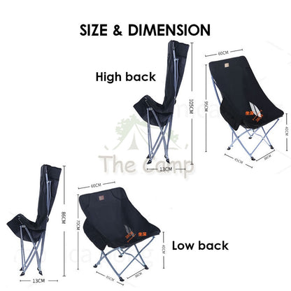 Camping Folding Chair High & Low Back Outdoor Portable Foldable Picnic Moon Chair Aluminium Alloy Lightweight Naturehike