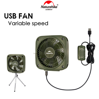 Naturehike USB Fan Camping Outdoor Rechargable Two Way Direction Forward Backward Variable Speed 3 Speed