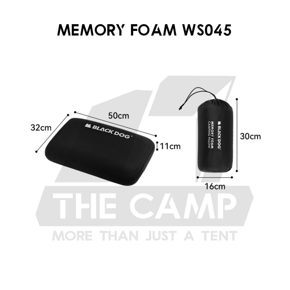 Blackdog Auto Inflation Sponge Memory Foam Pillow with Case Black for Bed Mattress Inflatable CBD2450WS045 BD-CQZ001