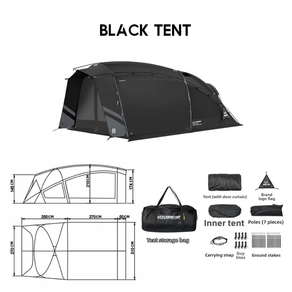 Shinetrip Conqueror Tunnel Tent 7 series Aluminium 70D Premium Nylon Fabric PU3000mm 17m2 Khemah A603